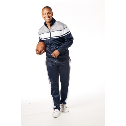 Stacy Adams Navy / Silver / White Modern Fit Tracksuit Outfit FT220